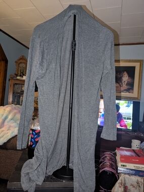 Lightweight Gray Open Front Cardigan By Ellen Tracy Company Size XXL
